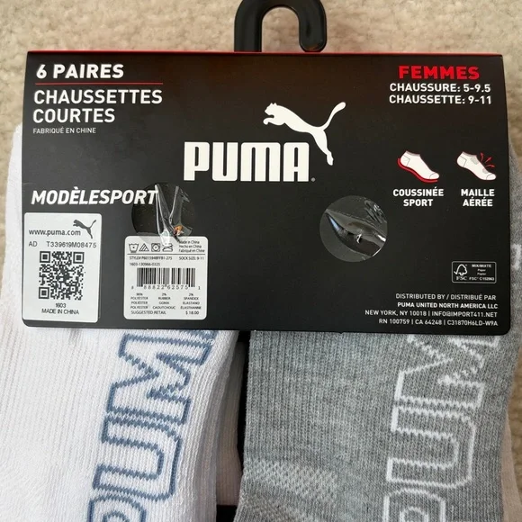 Ladies PUMA Low Cut Socks - Picture 3 of 6